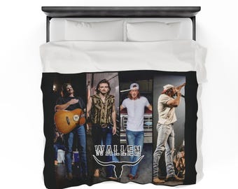 Plush Blanket - Country Music Fans Gift, Wallen Fans Present, Super Soft Throw for Music Lovers, Cozy Blankie, Warm Bed Cover,