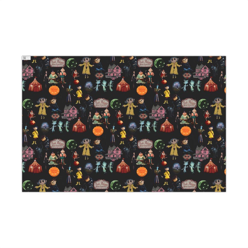 Coraline Halloween Themed Gift Wrap Papers, Spooky Wrapping Paper, Party Supplies, Holiday Decor, Unique Present Wrap image 4