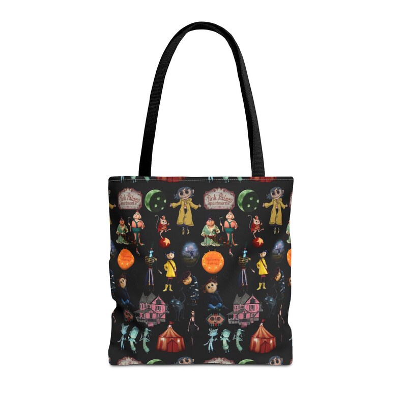 Halloween Coraline All-Over Print Tote Bag, Spooky Tote, Trick-or-Treat Bag, Witchy Shopping Tote, Unique Halloween Gift, Festive [ image 2