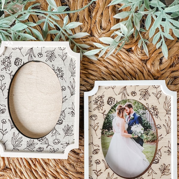 Floral Photo Frame Magnetic |  Refrigerator Magnet Picture Frame | Magnetic Photo Frame | Vintage Floral Decor