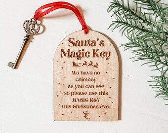 Santa's Magic Key Christmas Ornament Wooden