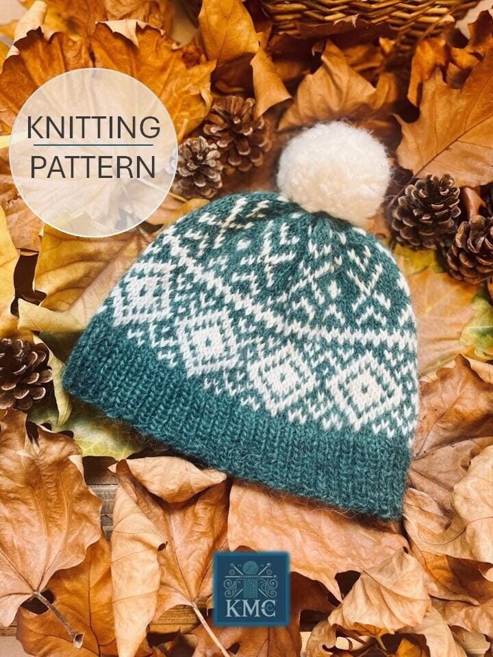 Stranded Knitting Beginner Fair Isle Hat Pattern KNITTING PATTERN
