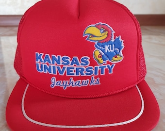 Casquette Snapback Vintage Kansas Jayhawks Années 90 - Logo Grand, Laine Et Acrylique, Taille Unique