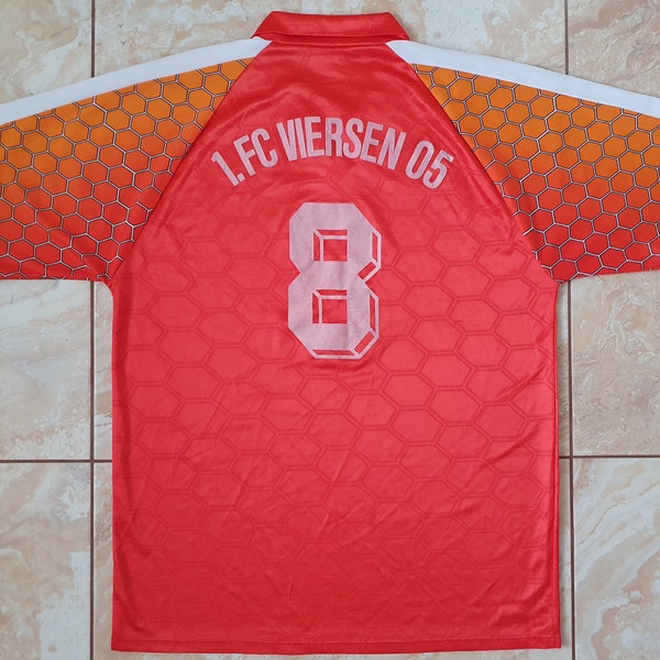 Rare Match Worn Vintage FC Viersen 05 Football Shirt Jersey # 8.Made in Hungary 90's.