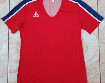 Original Vintage Le Coq Sportif Athletic Shirt Jersey. Made in France 70's.
