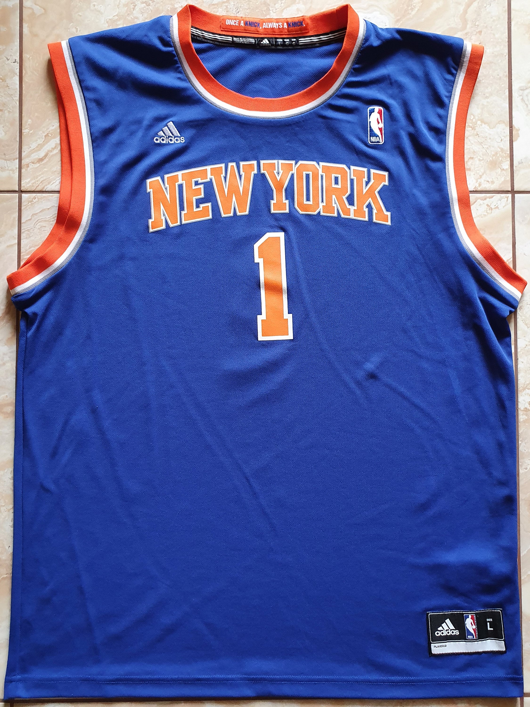 adidas, Shirts, Jeremy Lin Adidas Nba New York Knicks Official Away Blue  Mens Jersey Size 54