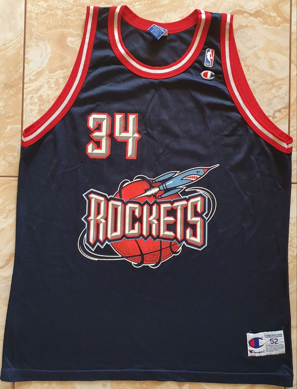 90s Houston Rockets Hakeem Olajuwon Champion Jersey