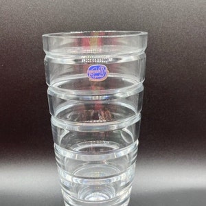 Bohemia Crystal Vase With Ring Cut made in Czechoslovakia mint original sticker