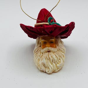 Vintage Santa Cowboy Blow Mold Ornament