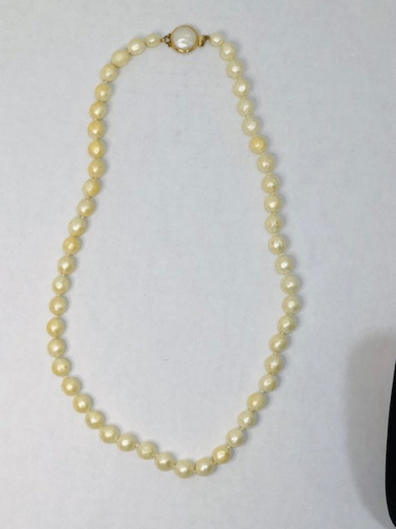 Vintage Crown Trifari Faux Pearl Necklace. Marked… - image 2