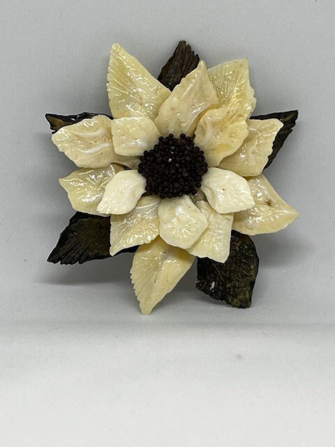 Handmade Flower Brooch. Resin Flower Brooch. White Poinsettia Pin Etsy