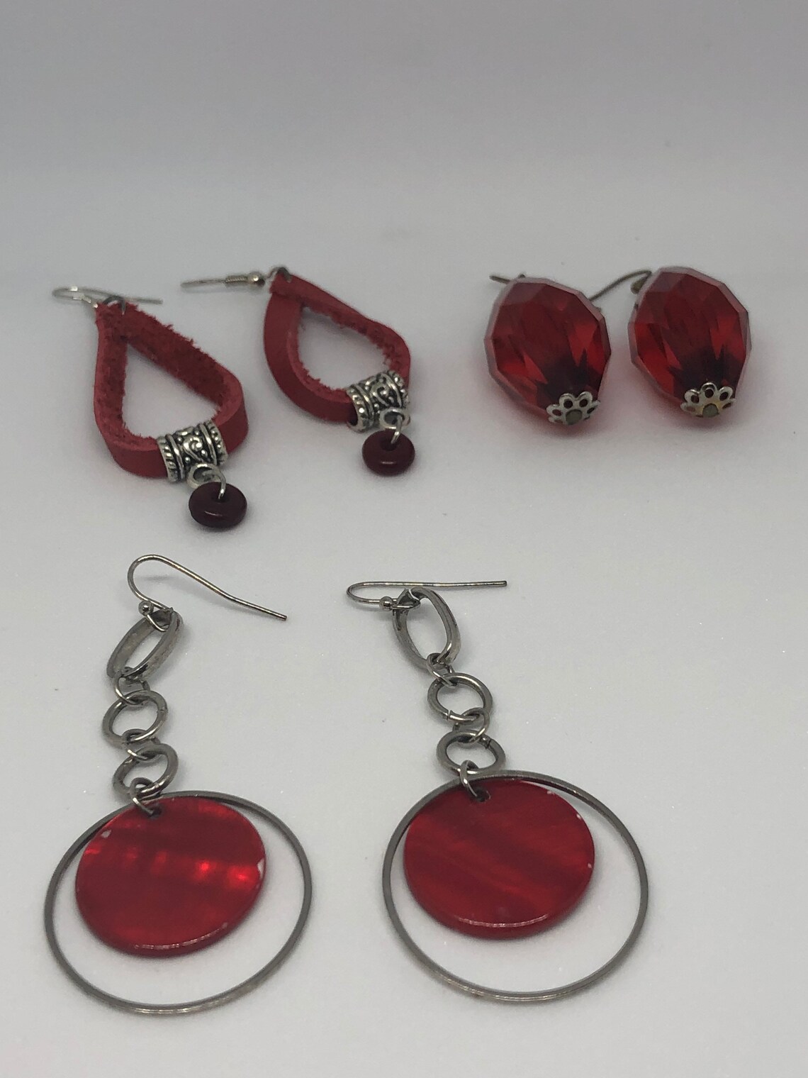 Red Dangle Earrings Bundle Etsy