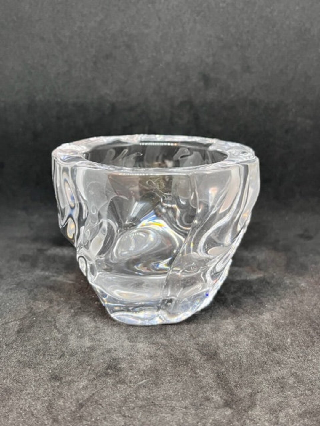 Nachtmann Crystal Glacier Candle Holder. Bavarian Crystal Votive Candle