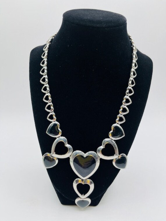 【TATIANA】(Silver 925) Black Heart Gemstone Necklace neck-black-crystal-heart-