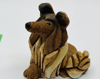 Artesania Rinconada COLLIE DOG Figurine #106 Pottery Signed Retired Uruguay