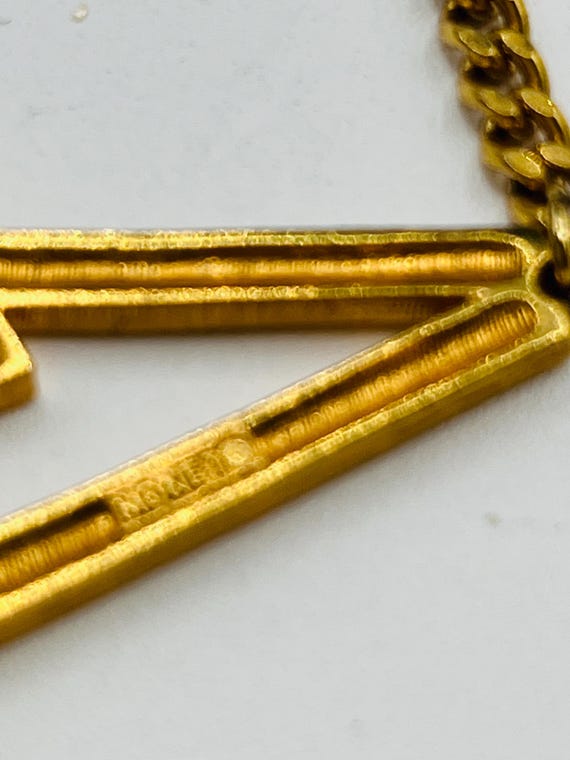 Vintage Monet Interlocking Triangles Modernist Ab… - image 2