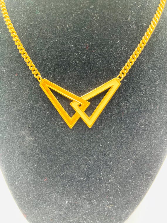 Vintage Monet Interlocking Triangles Modernist Ab… - image 4