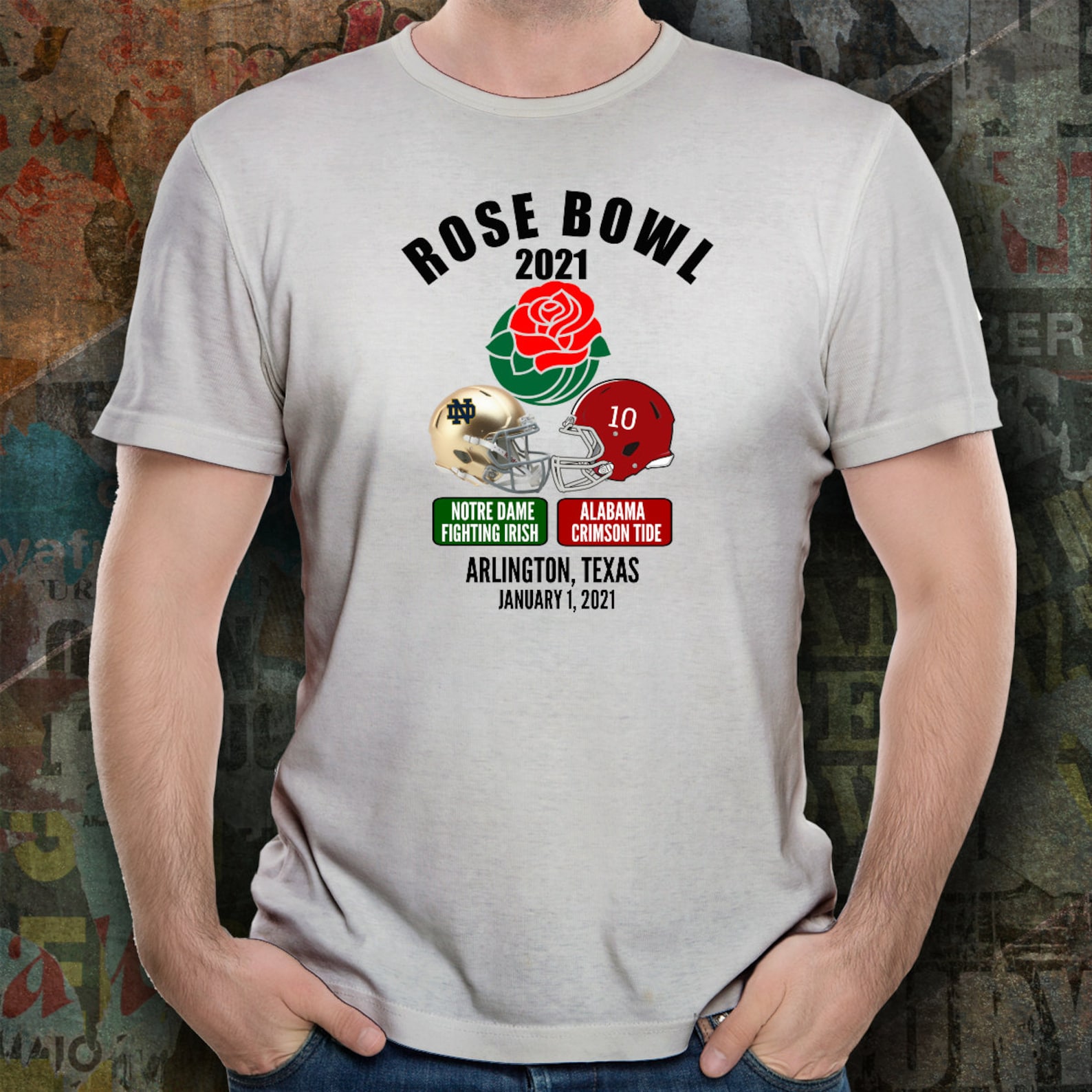 2021 ROSE BOWL GAME Notre Dame vs Alabama Etsy