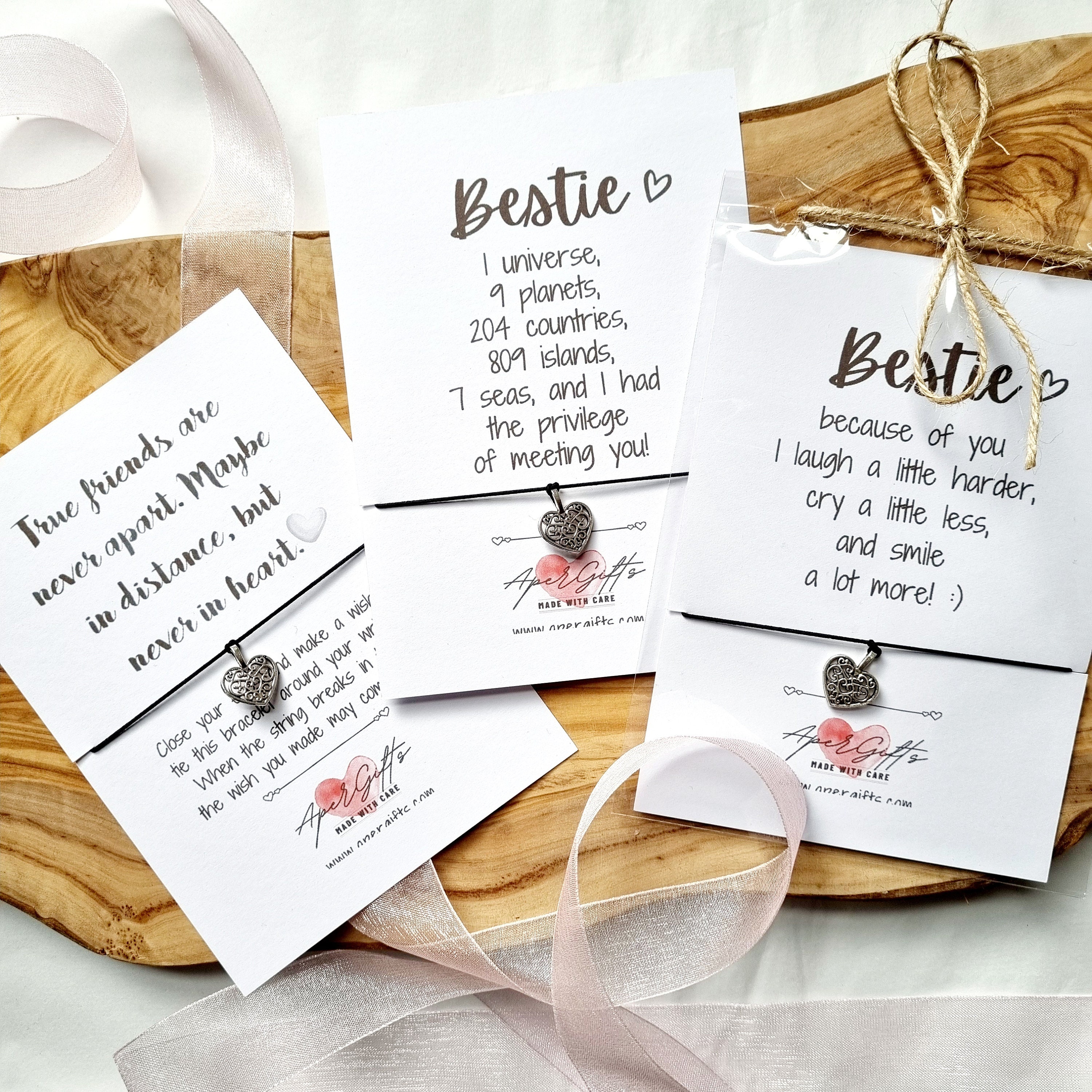 Gift Card for Besties Wish Charm Gift Card for Best Friend Etsy