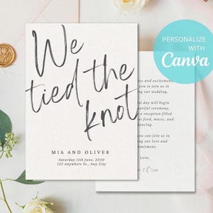 私たちは結びつきました、結婚式の招待状、招待状のテンプレート、モダンな結婚式の駆け落ちのお知らせカード、披露宴の招待状、デジタル招待状
