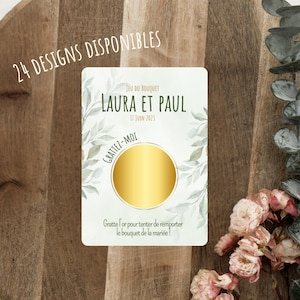 Cartes à gratter, personnalisées, Jeu du Bouquet - Mariage