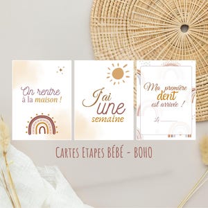 Cartes étapes bébé - BOHO