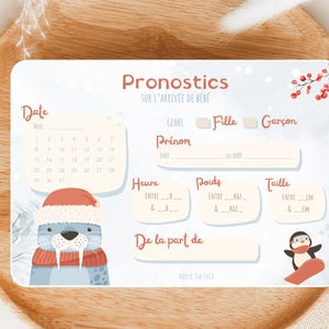 Baby forecast cards - Winter - Digital file, to download