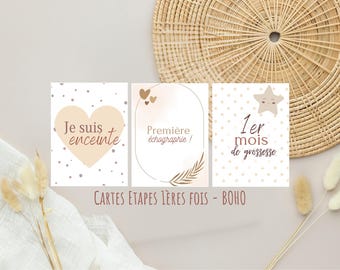 Cartes étapes grossesse - BOHO