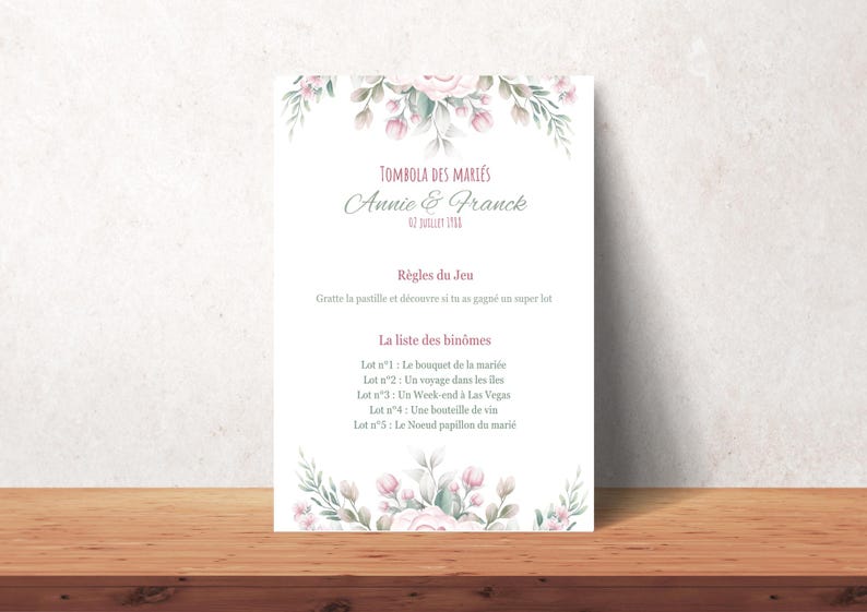 Wedding Raffle Paper Personalized Wedding Raffle Poster - Printable - Etsy