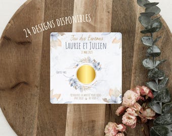 Jeu des Binômes à gratter "MARIAGE"
