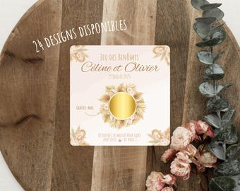 Jeu des Binômes à gratter "MARIAGE"