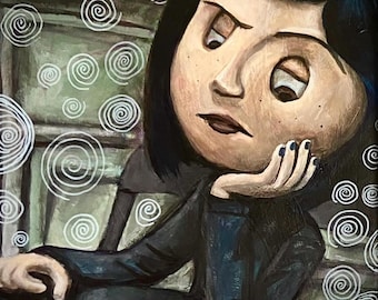 Button girly art print 8.5x11