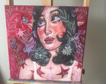 Star girl Acrylic Painting on Canvas - 20x20