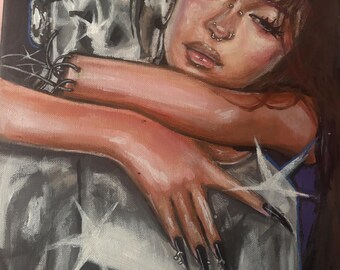 Heart of metal  original painting11x14