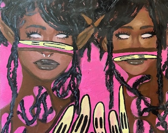 Gemini Painting: Acrylic Portrait on Canvas (18x24)
