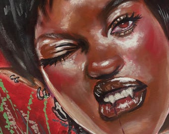 Vampy girl art print preorder 8.5x11