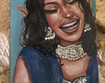 Blue original painting 9x12
