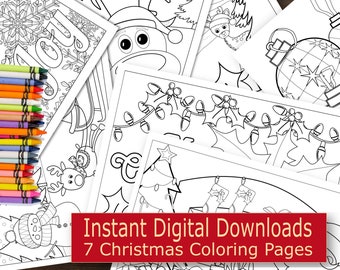 Christmas Coloring Pages - Instant Download