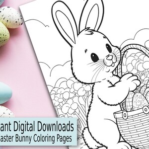 22 Printable Easter Bunny Coloring Pages for Kids - Etsy