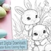 22 Printable Easter Bunny Coloring Pages for Kids - Etsy