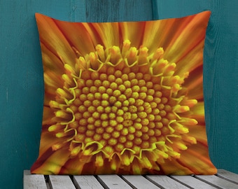 Sunflower Pillow | Linen Throw  Pillow | Home Accents | Sunflower Decor