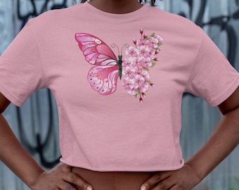 Floral Butterfly Crop Top
