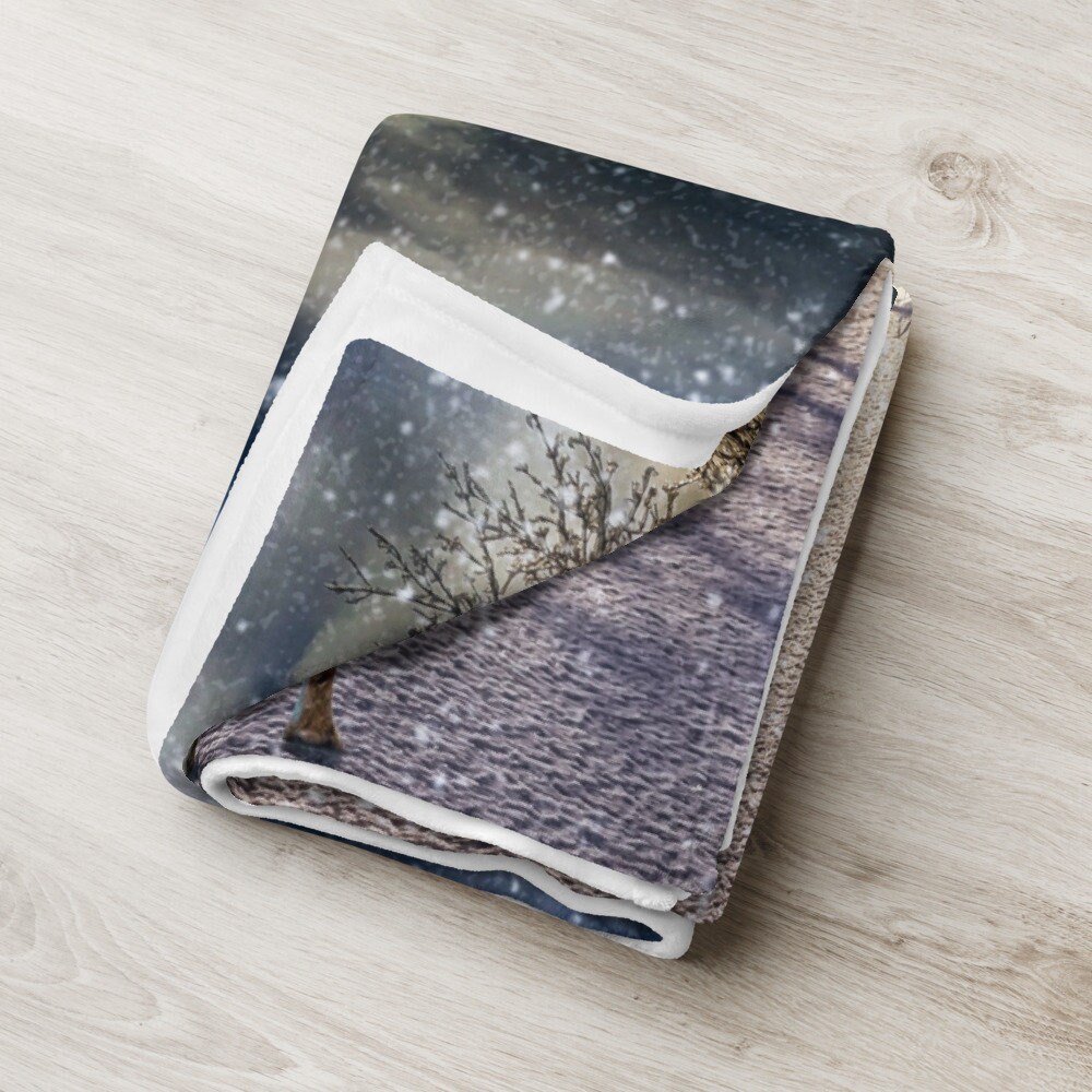 Snowy Winter Landscape Throw Blanket Etsy