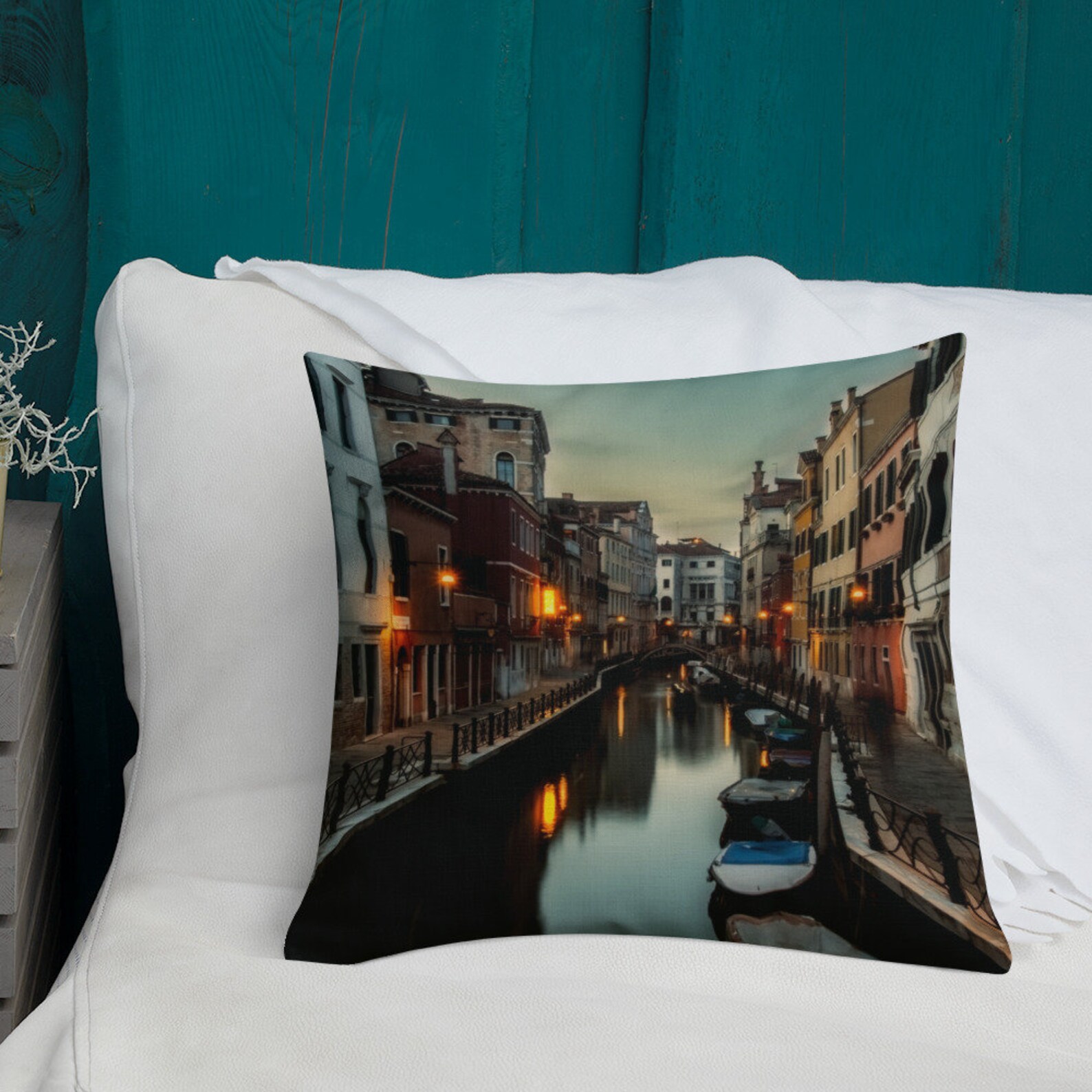 Venice Italy Pillow Linen Throw Pillow Etsy