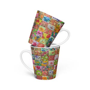 Quilted Pattern Latte Coffee Mug