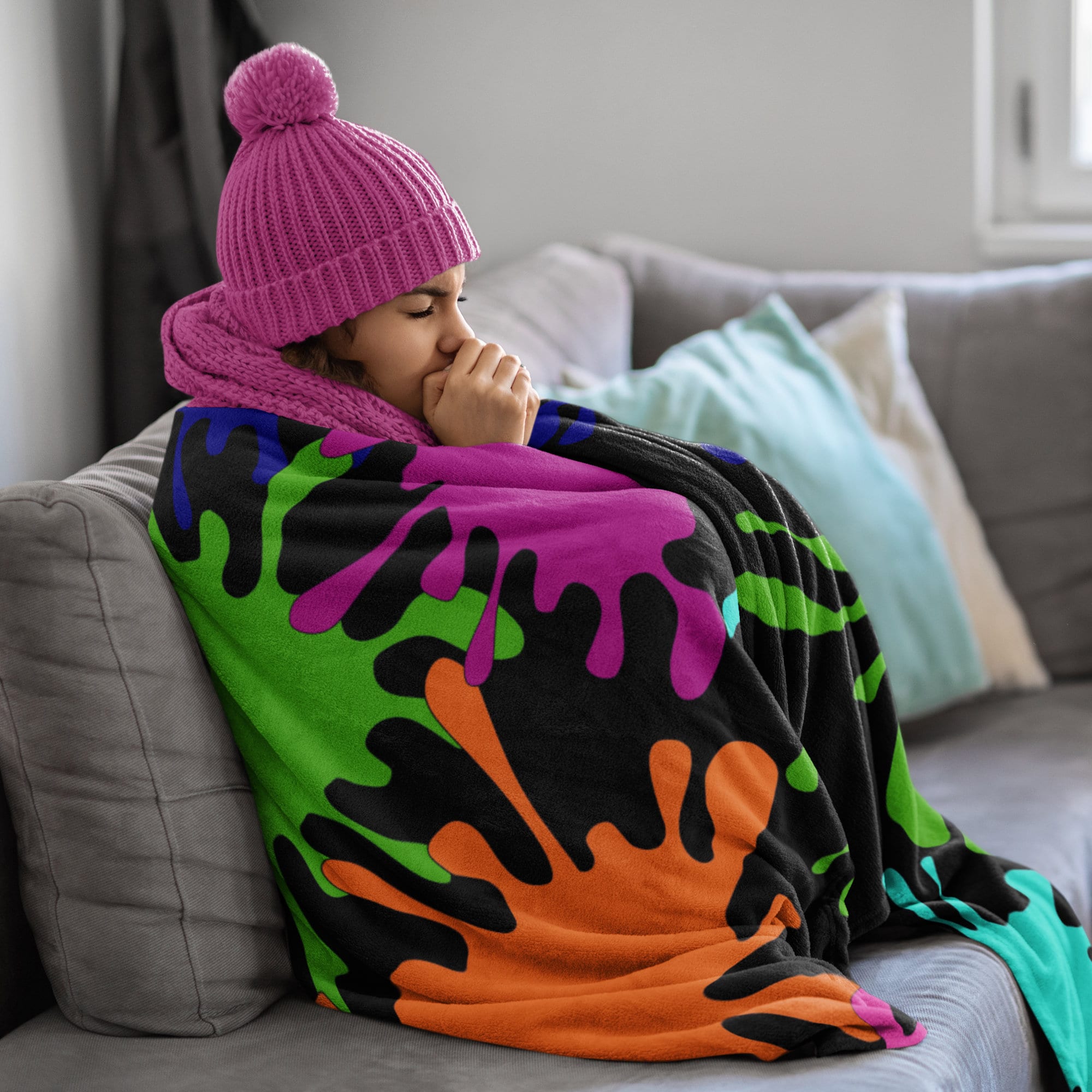 Rainbow zebra blanket hotsell