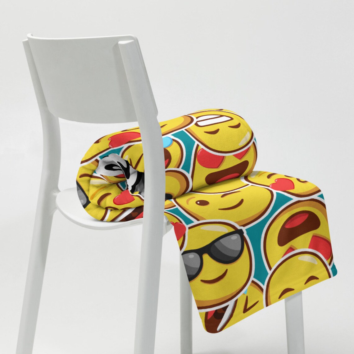 Personalized Emoji Throw Blanket Personnalisable Emoji Blanket Gift for