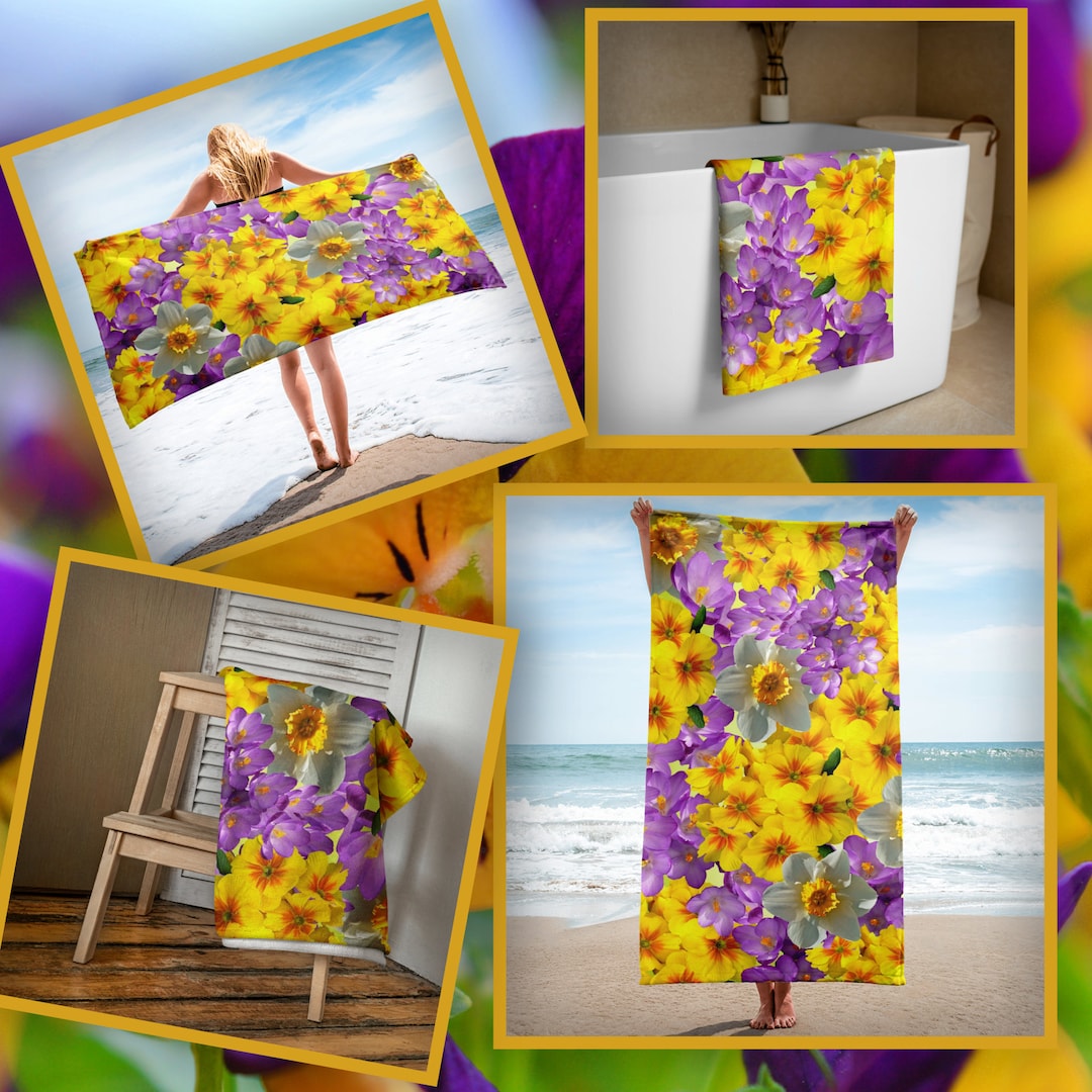 Floral Beach Towels Bathroom Towels Floral Bathroom Accent Towels Pool Towels Shower Towels Etsy