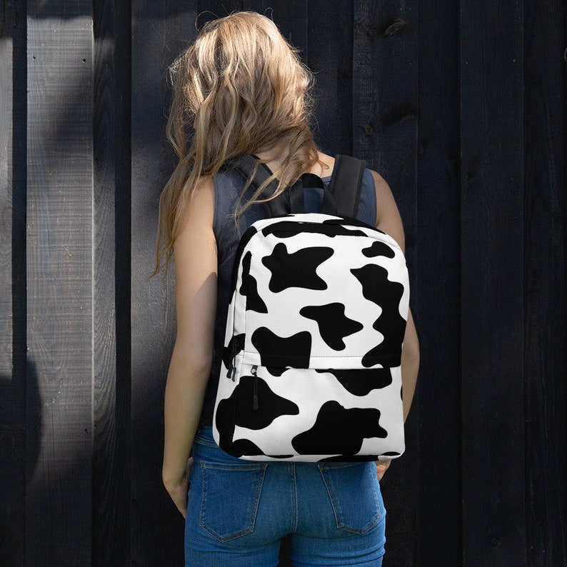 Cow Print Backpack Cow Print Bookbag School Bookbag - Etsy