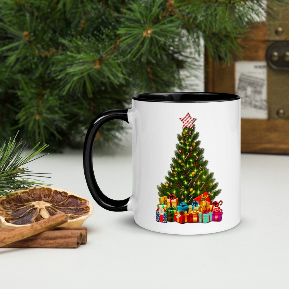 Christmas Tree Mug with Color Inside Christmas Coffee Mug Etsy